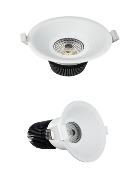 COB recessed spot downlight, front and side views