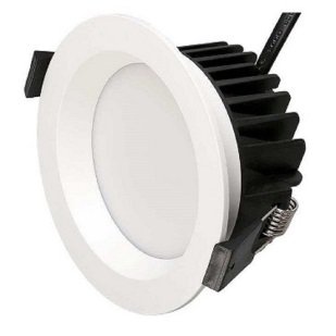 Plastic-coated aluminum recessed LED downlight, front view