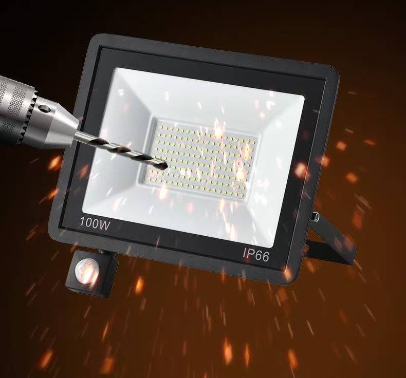 Tempered glass front of the PIR sensor LED floodlight