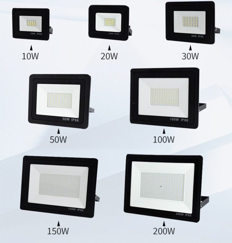 Slim DOB LED floodlight sizes from 10W to 200W