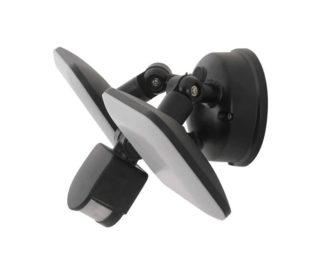 SFY dual-head square LED sensor security light on a white background