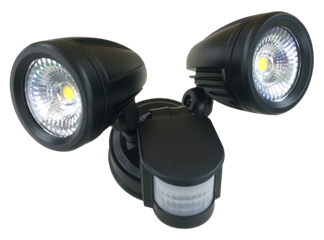 SFY dual-head round PIR LED sensor security light on a transparent background